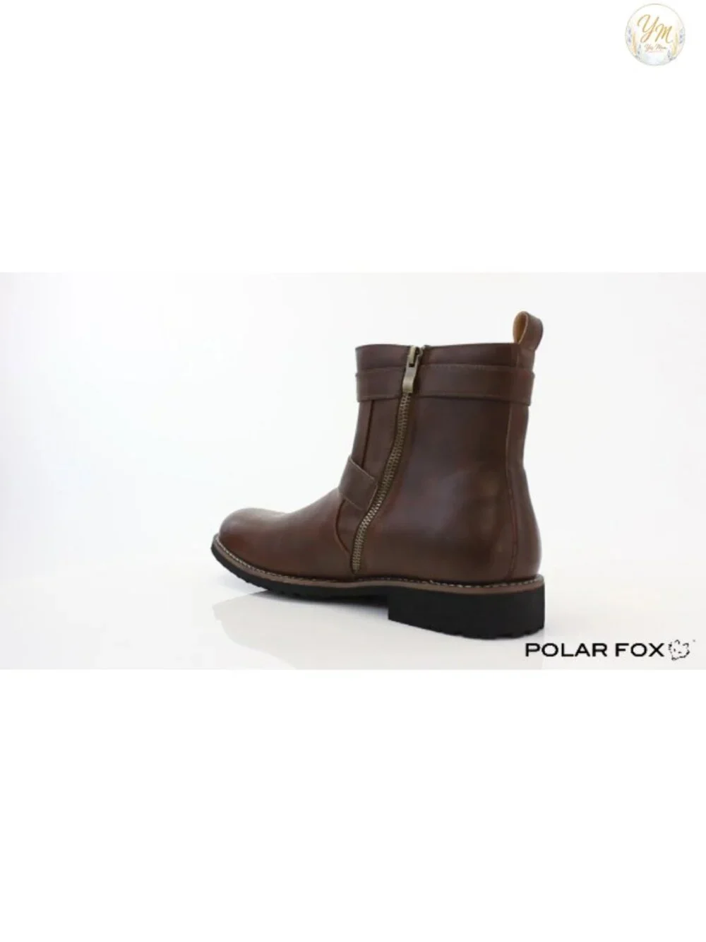 Engineer Boot with Buckle Straps & Side Zipper - Faux Leather